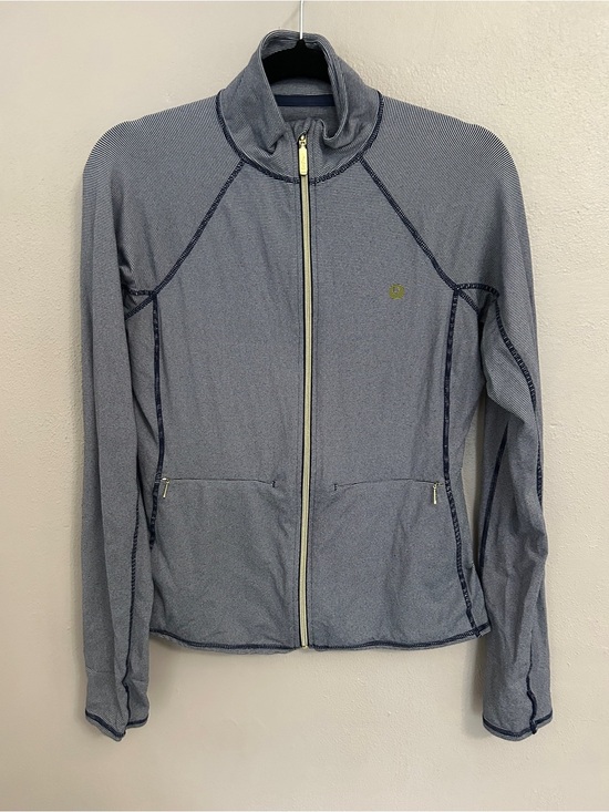 free people movement Jackets & Blazers - Lilly Pulitzer KAPRI luxletic zip up navy striped jacket size medium